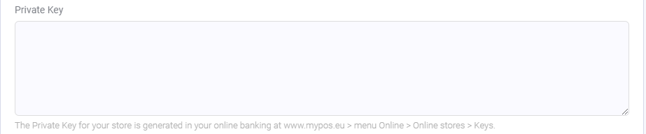 myPOS CloudCart private key