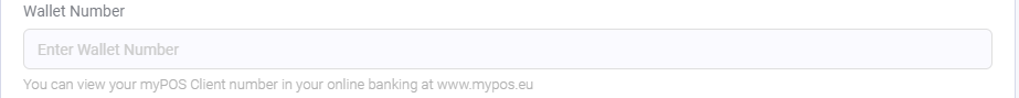 myPOS CloudCart wallet number