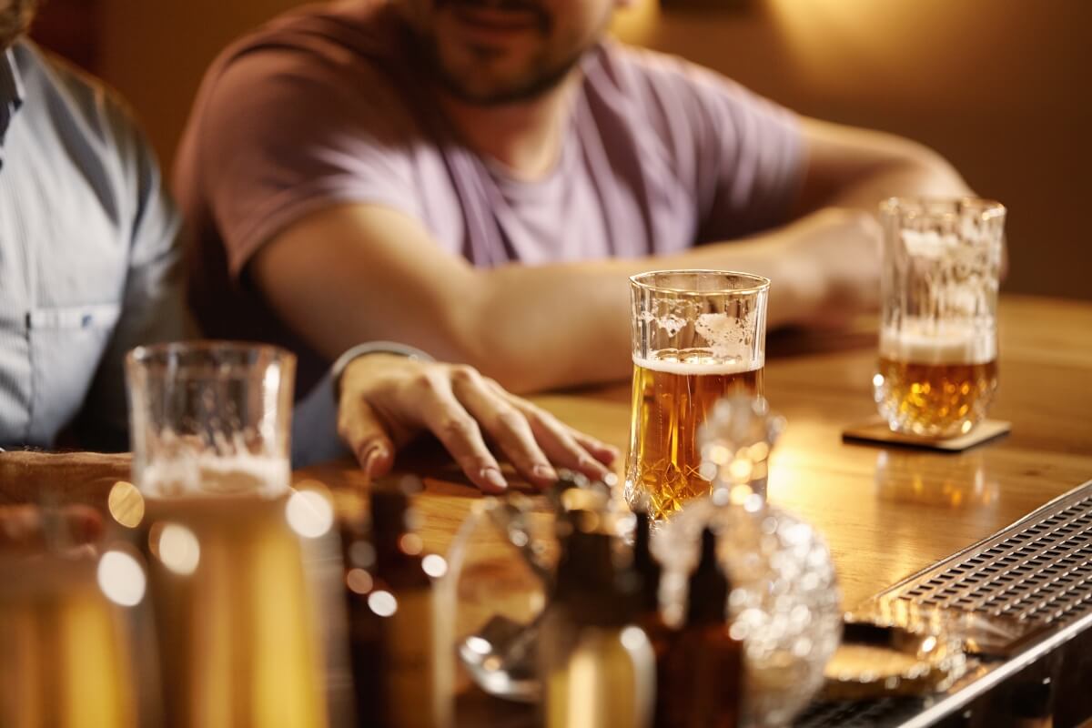 People working on a business plan for a bar