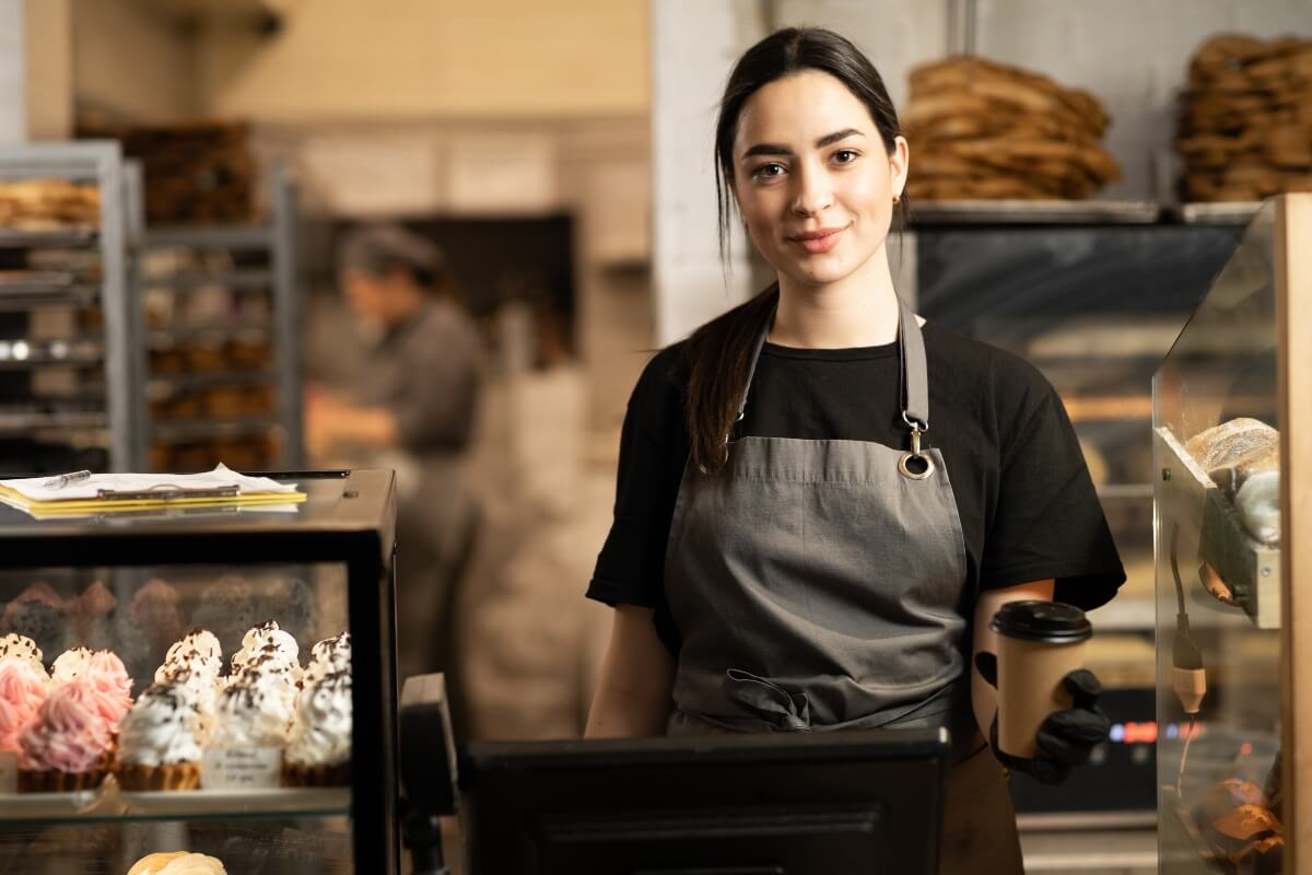 Business woman running a small business